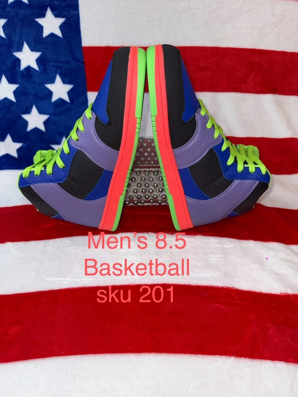 And1 Men’s Basketball Shoes - Blue, Purple & Neon Green Accents